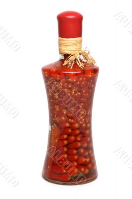 Chillis in bottle