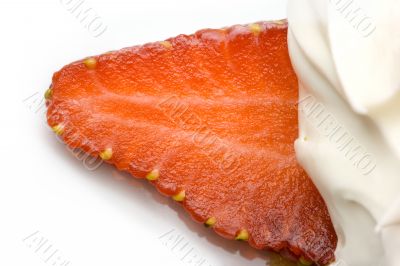 Strawberry dessert, detail.