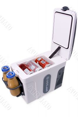 Small freezer with drinks