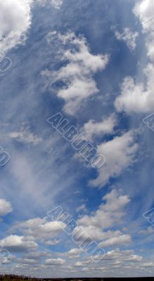 Vertical panoramic skyskype with clouds