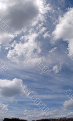 Vertical panoramic skyskype with clouds