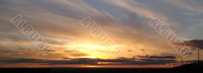 Horizontal panoramic skyskype with clouds