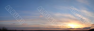 Horizontal panoramic skyskype with clouds