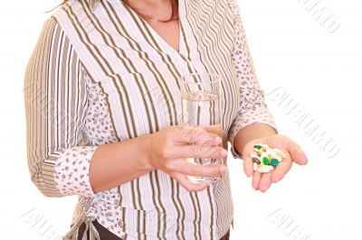 woman with lots of pills