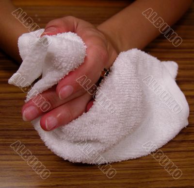 hands and towel