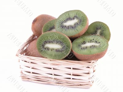 basket full of fresh kiwi fruits