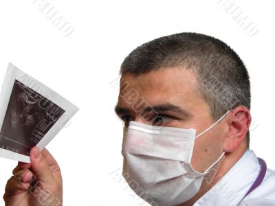 Doctor with echography