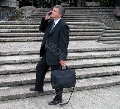 Businessman in a park