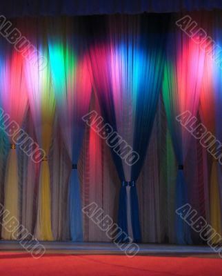 illuminated scene background curtains