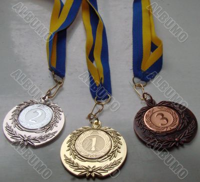 Set of three sport winners medal awatds