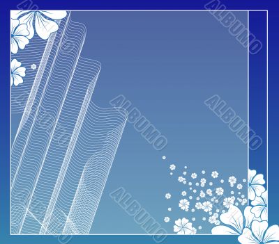 Love & flowers & scrolls background.