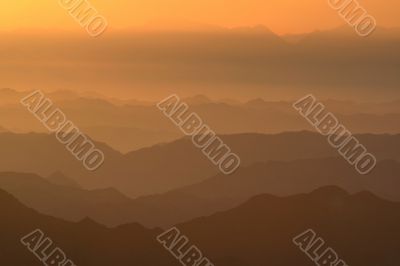 Dawn in mountains