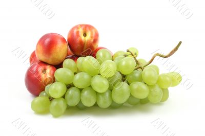 green grapes and nectarines