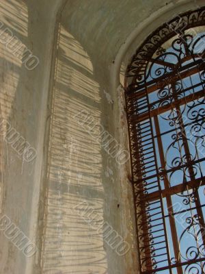 Window of ancient cathedral
