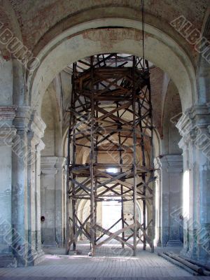 Old cathedral interior renewal