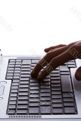 Laptop and hand