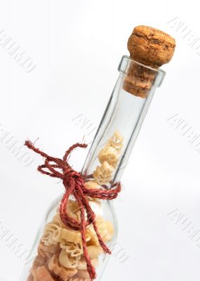 Italian pasta and bottle