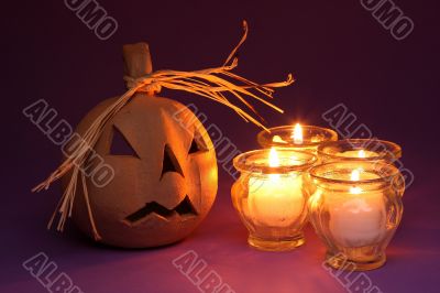 Pumpkin and candles