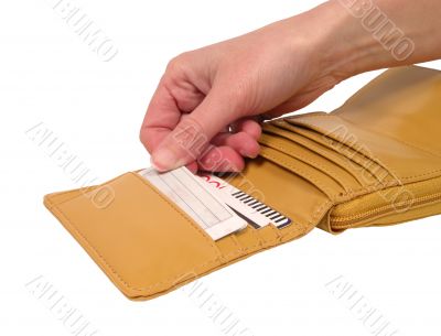 Wallet with card-clipping path