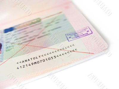 The crossed out visa