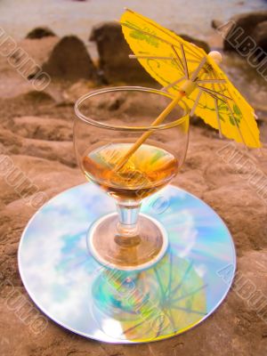Glass with a wine cocktail