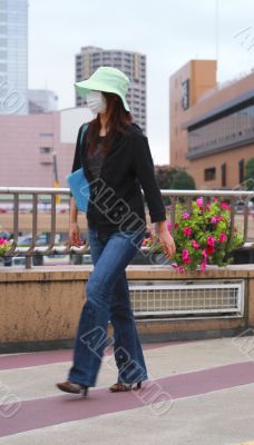 Japanese woman in a city