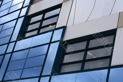 Blue corporate windows wall