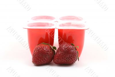 yogurt and strawberries
