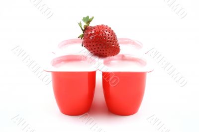 yogurt and strawberries
