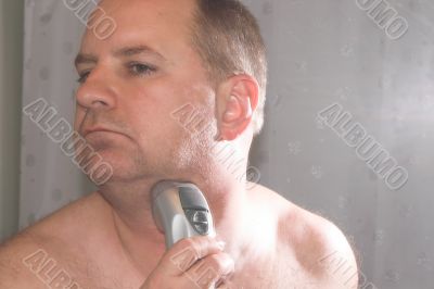 shaving man