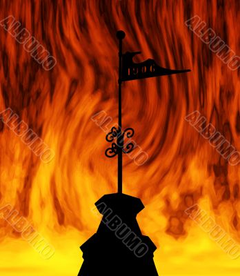Wind-vane on a tower