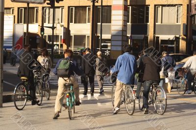 People crossing the street