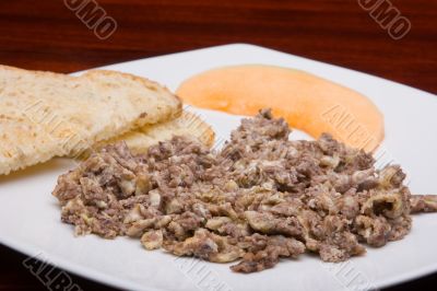 Eggs with beans