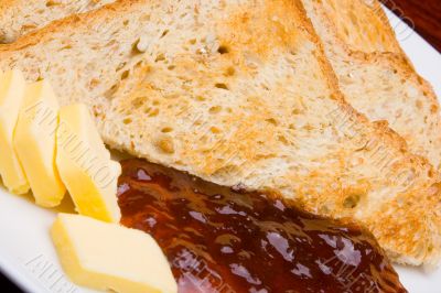 Bread, marmalade and butter