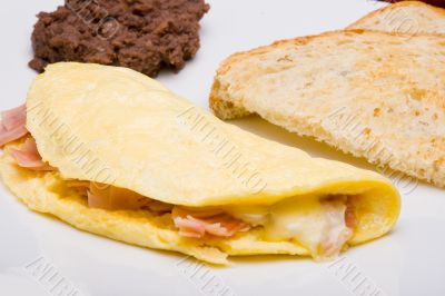 Omelet with ham and cheese