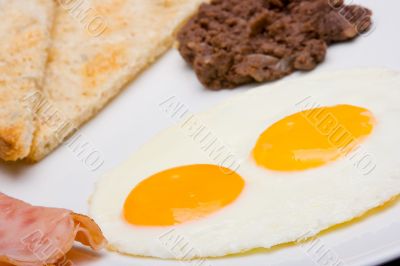 Mexican breakfast with ham.