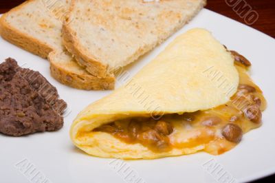 Omelet with beans and cheese