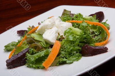 Lettuce salad and cheese