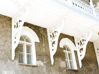 The house with a wooden balcony