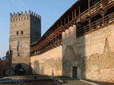 Ancient castle walls and towers