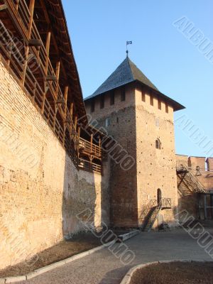Ancient castle walls and towers remains