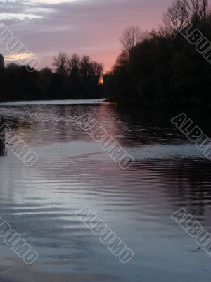 Sunset on River Psyol in Sumy