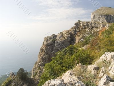 Rocks and the sea