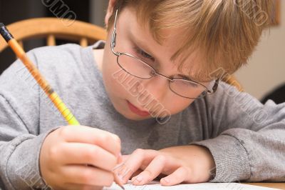 boy studying