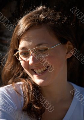 Smiling girl with eyeglasses