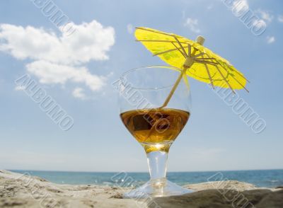 Glass with a wine cocktail