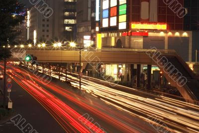 Night city traffic
