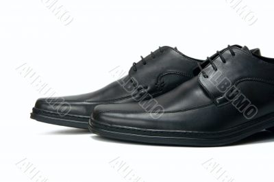 New elegant boots on a white background