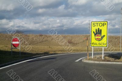 stop sign and road