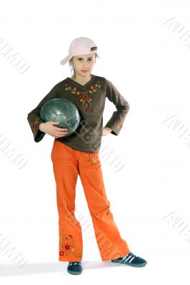 girl with soccer ball